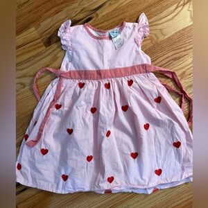 Valentines embroidered hearts pink gingham dress Size 4